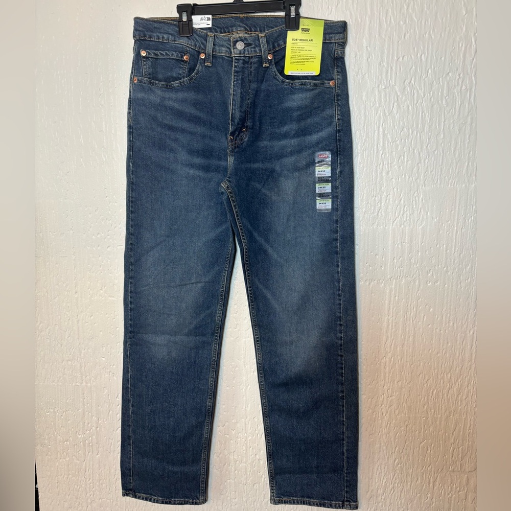 Levi's Straight Fit Dark Blue Jeans Men Size 34x32